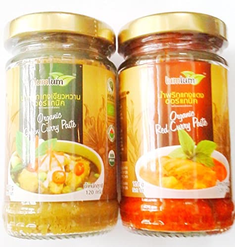 Organic Thai Curry Paste, Red Curry and Green Curry, 240 G. Net Wt/ 8.0 Oz.