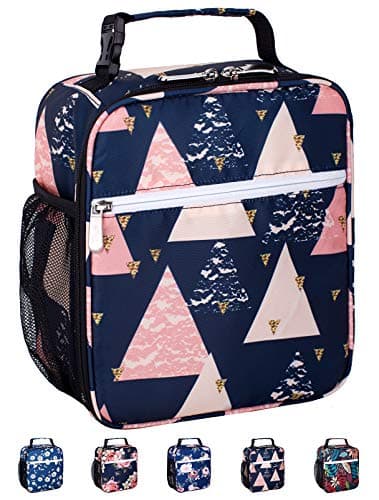 Leakproof Insulated Reusable Cooler Lunch Bag - Durable Compact Office Work School Lunch Box with Multi-Pockets & Detachable Buckle Handle for Women,Men and Kids-Shrub