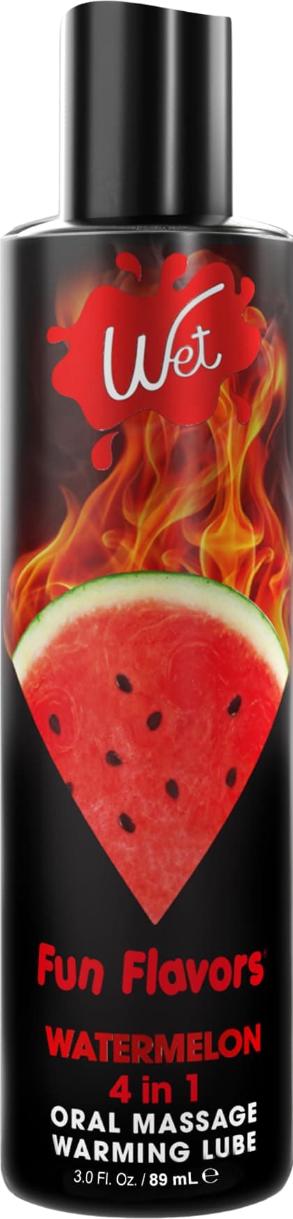 Wet Fun Flavors 4 In 1 Warming Water Based Lubricant, Watermelon Blast, 4.1 Ounce by Wet