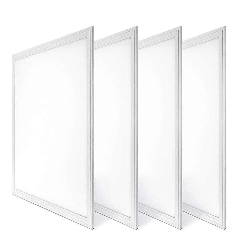 2x2FT 40W 5000K Cool White, Ultra Thin LED Flat Panel Light, Drop Ceiling Light, Edge-Lit, 4400 Lumens, 0-10V Dimmable, White Frame, No Flicker, DLC-Qualified Lighting Facts 4 Pack
