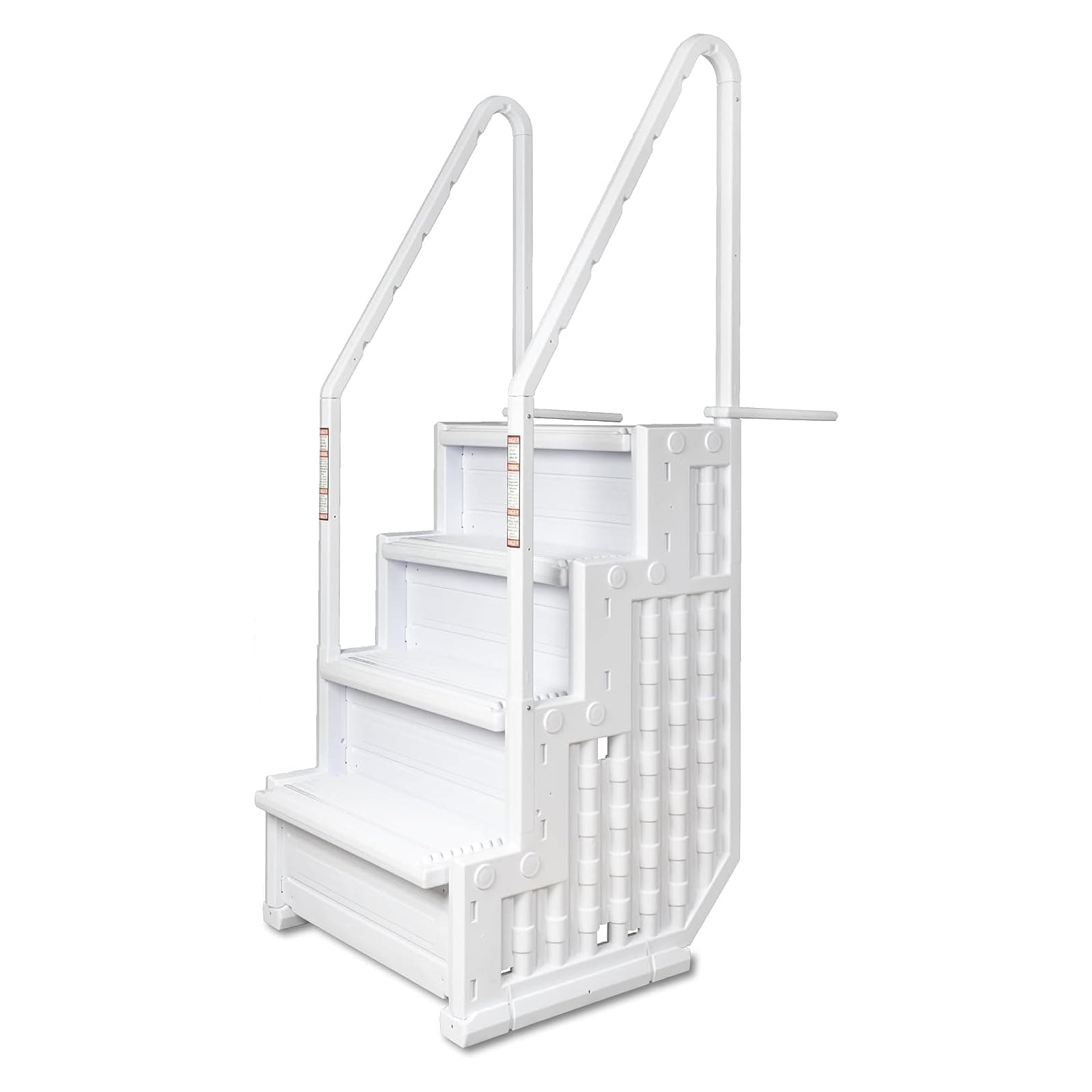 Poolzilla Premium Pool Step Ladder for Above Ground Pools - Deck Mounted Ladder w/Double Handrails - for 48’’ to 54’’ in. Above Ground Pools