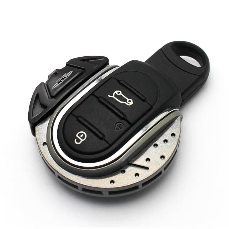 Brake Disk Shape Key Fob Shell Cover For Mini Cooper F55 F56 F57 F54 F60 Countryman Clubman(Silver Black