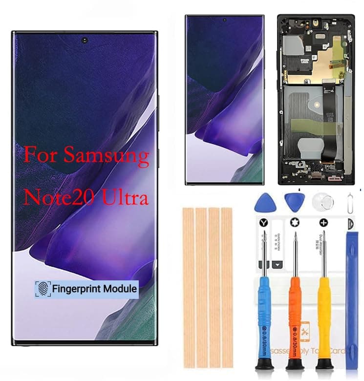 [Black with Frame] Amoled LCD for Samsung Galaxy Note 20Ultra 5G Digitizer Screen LCD Display Touch Assembly Replacement SM-N985 N985A N985F N985P N985R4 T U V W by Qvouaw