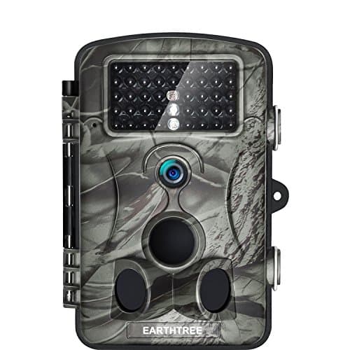 Game Trail Camera 1080P 12MP with Sound Scouting Camera with 2.4in LCD Screen No Glow Black Infrared Night Vision 0.5s Trigger Speed for Wildlife Hunting Monitoring and Farm Security (Brown 1)