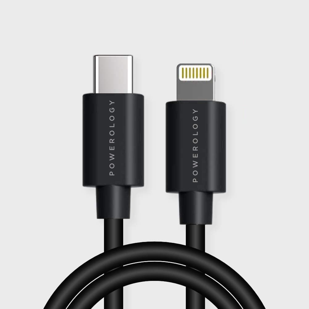 PowerologyUSB-C to Lightning Cable 3M - Black
