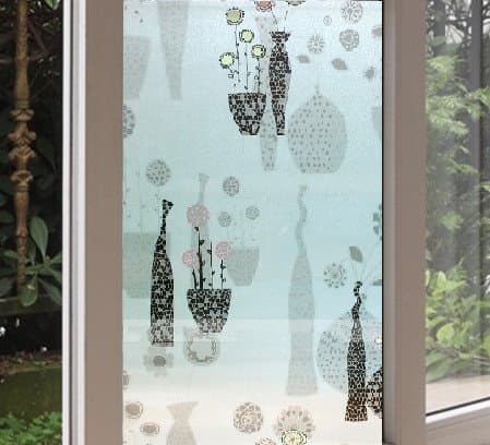 White Double Sided Premium 3D Flower Vase Decorative Privacy Window Films 200cmx46cm
