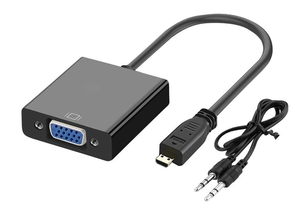 Tobo Micro HDMI to VGA Adapter, Active Micro HDMI to VGA Video Converter with 3.5mm Stereo Audio, Micro HDMI to VGA Cable (Male to Female) Compatible with Laptop, Projector, HDTV, Chromebook TD-212TC