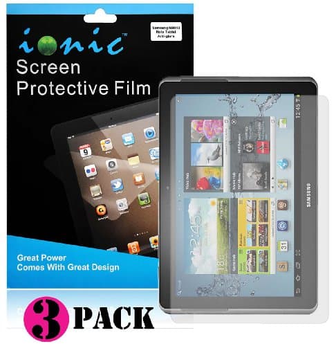 Ionic Screen Protector Film Matte (Anti-Glare) for Samsung Galaxy Note 10.1 (3-Pack)[Lifetime Replacement Warranty][Does NOT FIT 2014 Edition Model]