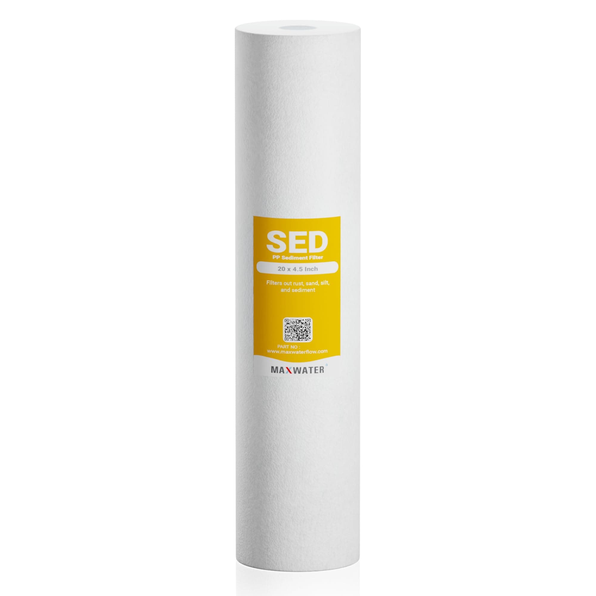 Max Water 5 Micron 20 x 4.5 Sediment Filter 20 inch Whole House BB Water Filteration System Replacement Compatible Cartridge DGD-5005-20, FP25B, AP810-6, FPMB5-20, P5-20, 155358-43, SDC-45-2005