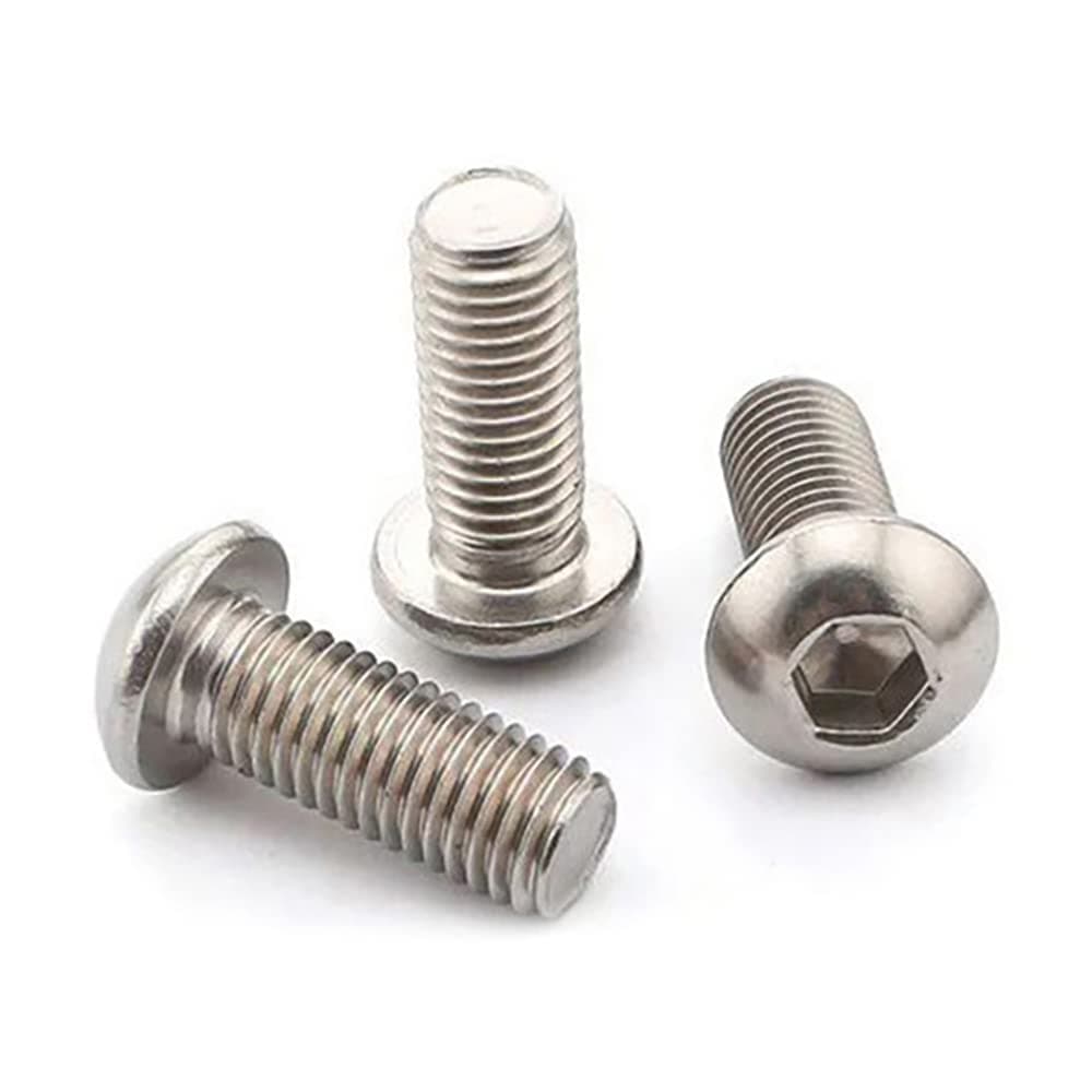 50 Pcs 1/4-20 x 1 Button Head Socket Cap Bolts Screws,304 Stainless Steel 18-8,Allen Socket Drive,Bright Finish,Fully Machine Thread (1/4-20 x 1 50pcs)