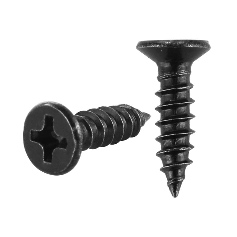 JQK #6 x 1/2" Black Screw, Flat Head Phillips Wood Screw 18-8 S/S Electroplating Black Stainless Steel, #6 x 1/2-Inch, 100-Piece, SB3514-P100