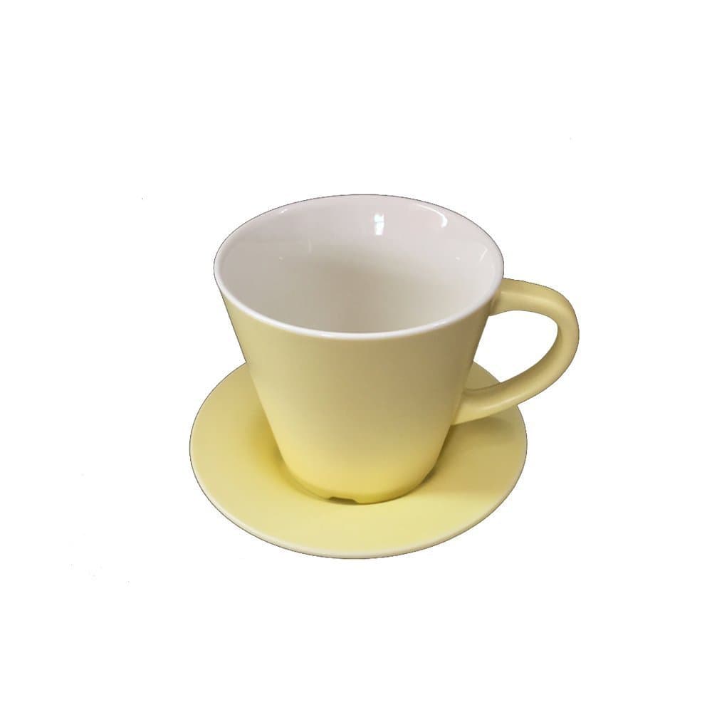JAYYANG Jumbo Ceramic Soup/Coffee/ Mocha/Latte Cup / Ceramic Hot Beverage Drinkware Cups with Ceramic coaster for Wife mom sister girl friend YJB-yellow