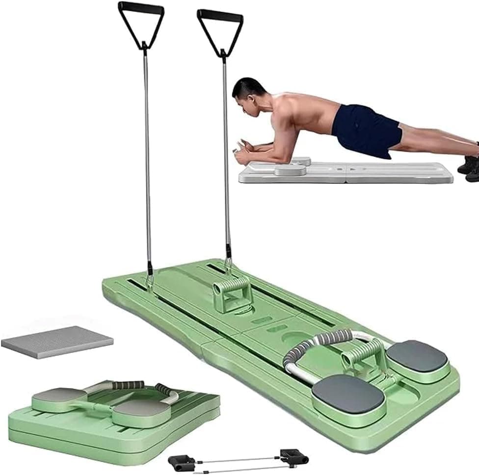 Multifunctional Portable Pilates Reformer Set Abdominal Workout Board Plank Trainer Automatic Rebound Core Workout Fitness Push Up Board Pilates Reformer Set For Abdominals