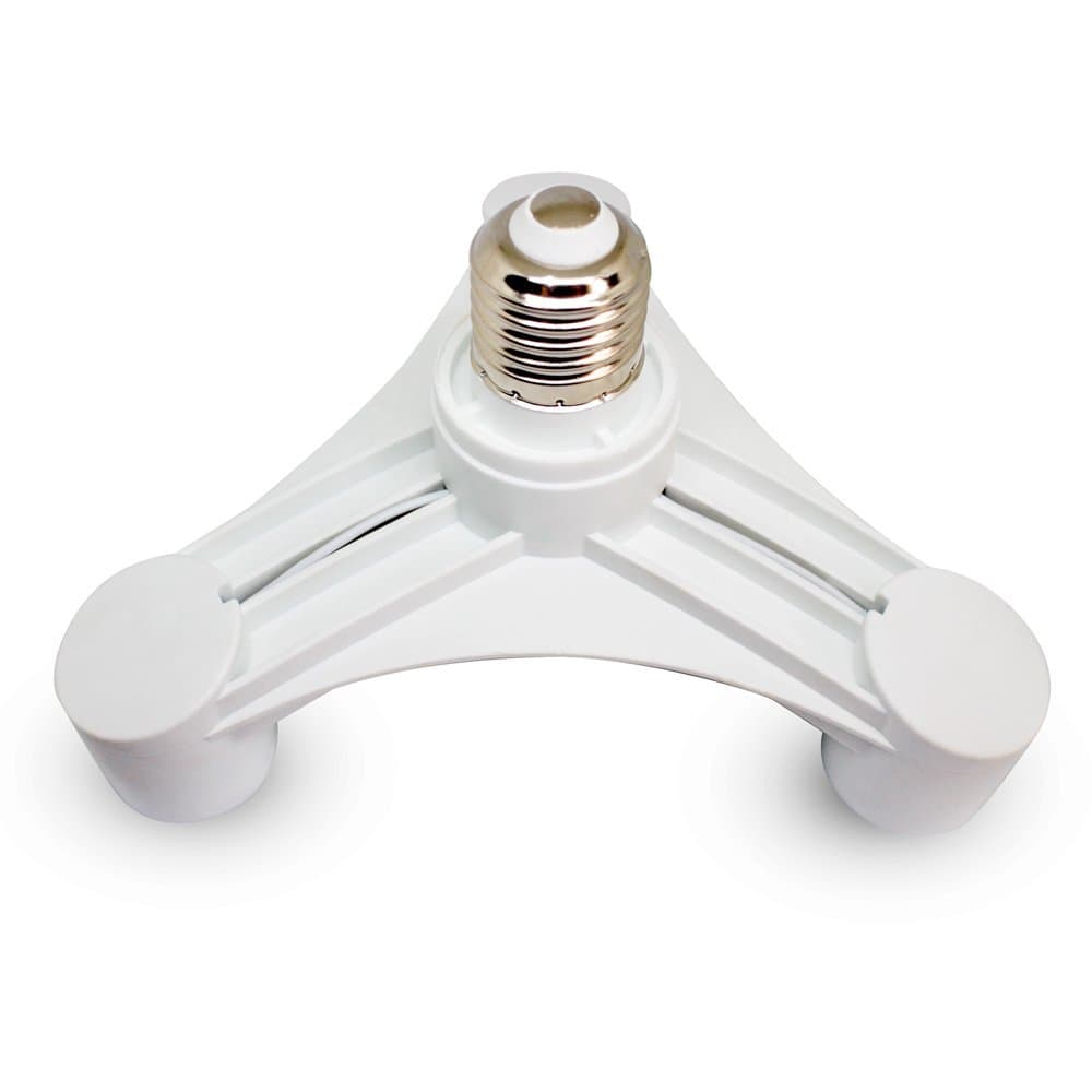 E26 E27 Standard Medium Edison Base Socket Bulbs Lamps Lights E27 Male to 3 Female Shape LED CFL Light Bulb Base Converter Adapter Splitter Lamp Holder for Photo Studio,Garage, Warehouse