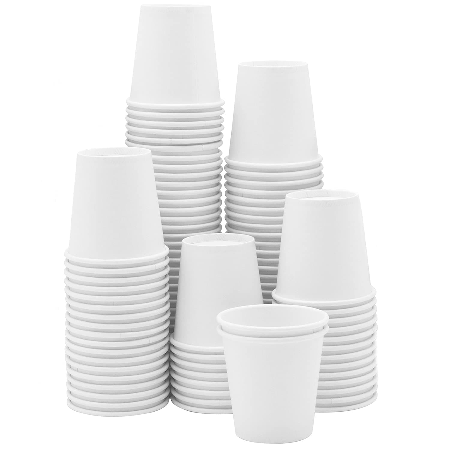 [140 Pack] 3 oz. White Paper Cups, Small Disposable Bathroom, Espresso, Mouthwash Cups