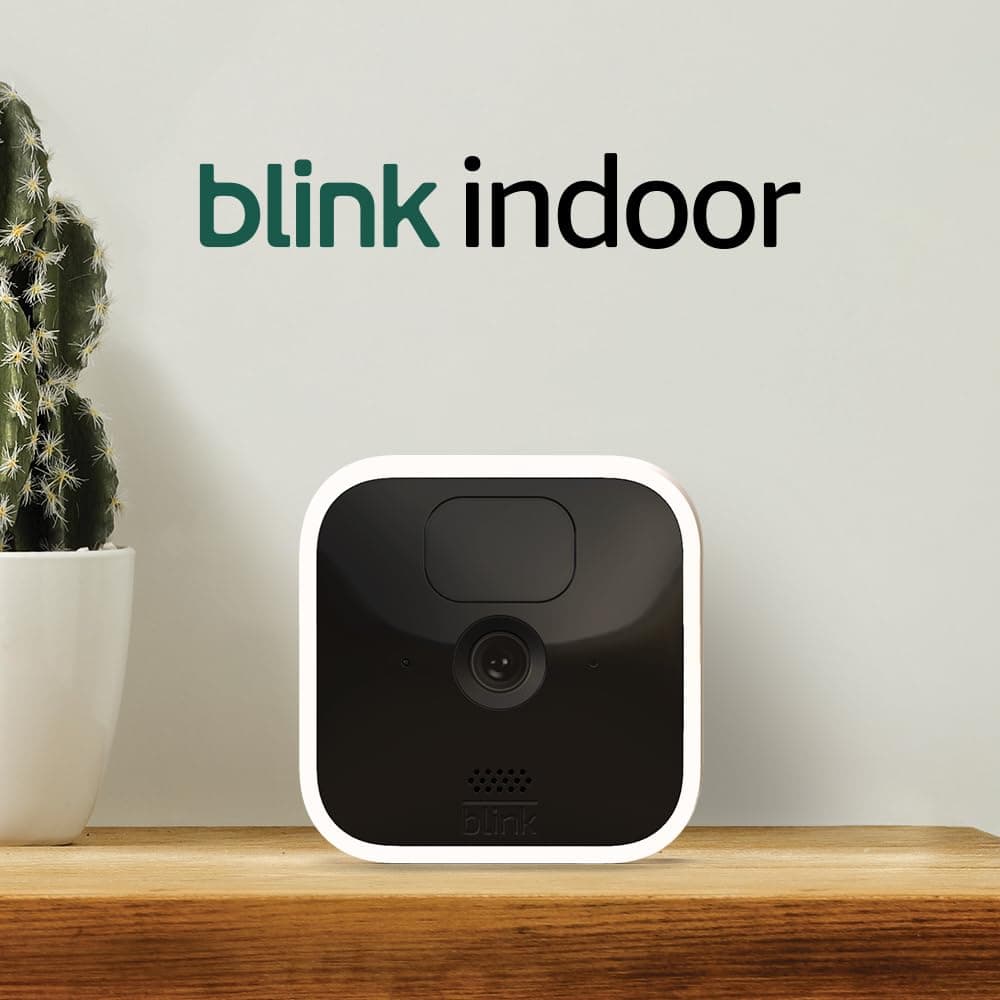 Blink Indoor | Wireless, HD security camera with two-year battery life, motion detection, two-way audio, Alexa enabled, Blink Subscription Plan Free Trial | 3-Camera System