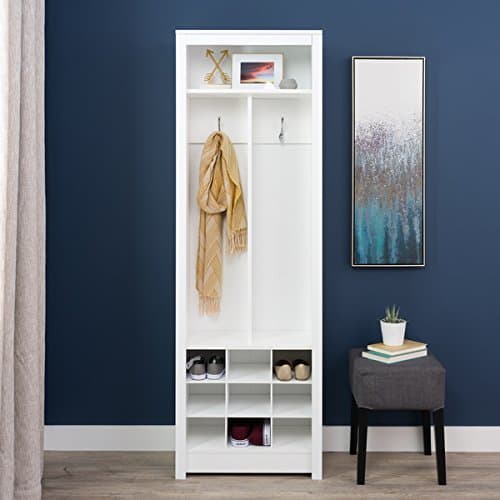 Winslow White Entryway Organizer with Shoe Storage
