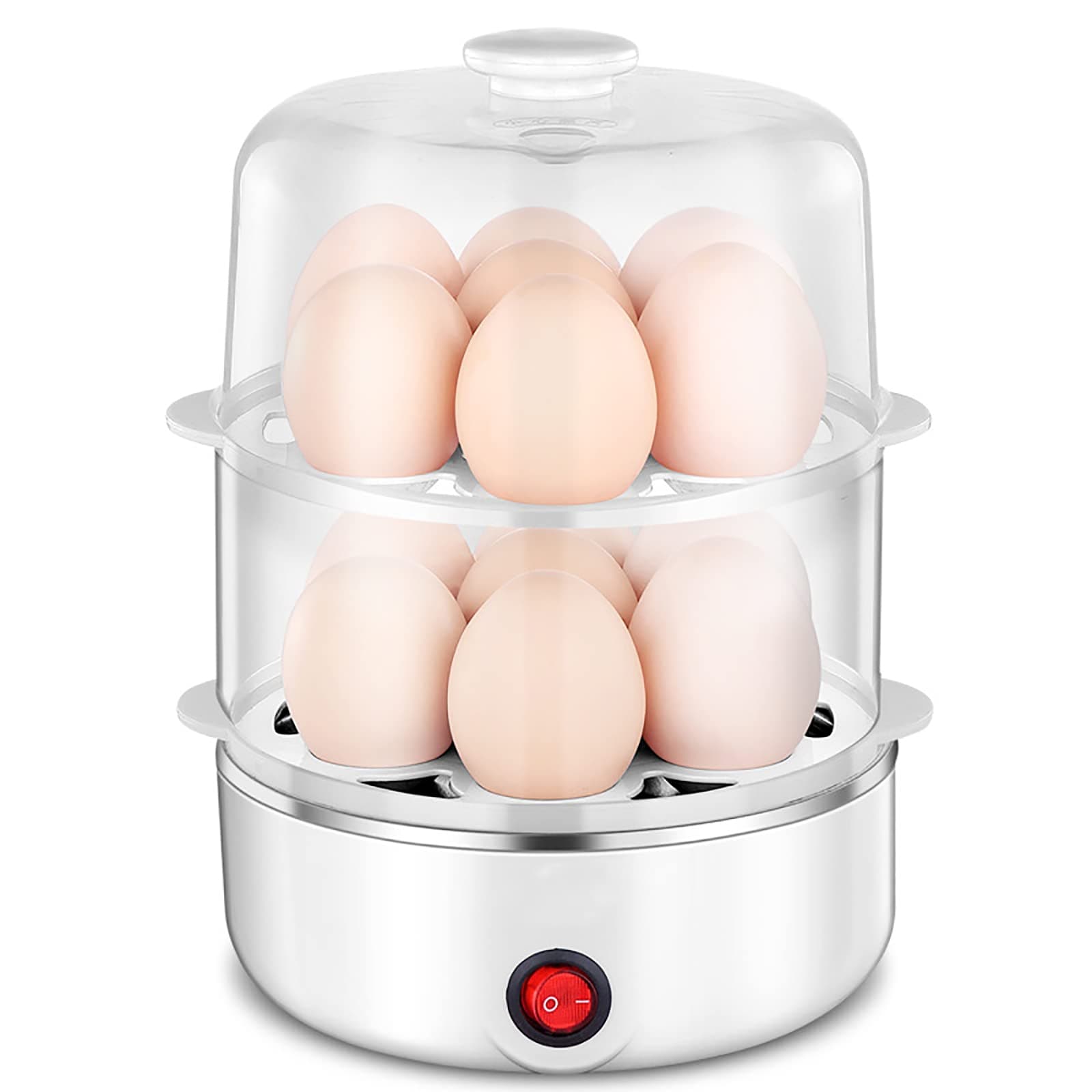 Electric Egg Boiler Egg Steamer Boiled Poached Rapid Egg Cooker with Automatic Shut Off - 14 Eggs Capacity with Water Measuring Cup