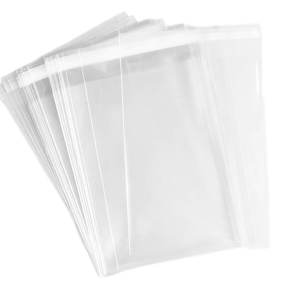 Delatanus 150 Pcs 5-1/2'' x 7-1/2'' Clear Cellophane Cello Bags,Thick Greeting Card Plastic Sleeves-Fit 5 X 7 Inch Cards Photos A6 A7 Envelopes Candy Treats 1.5-Mil