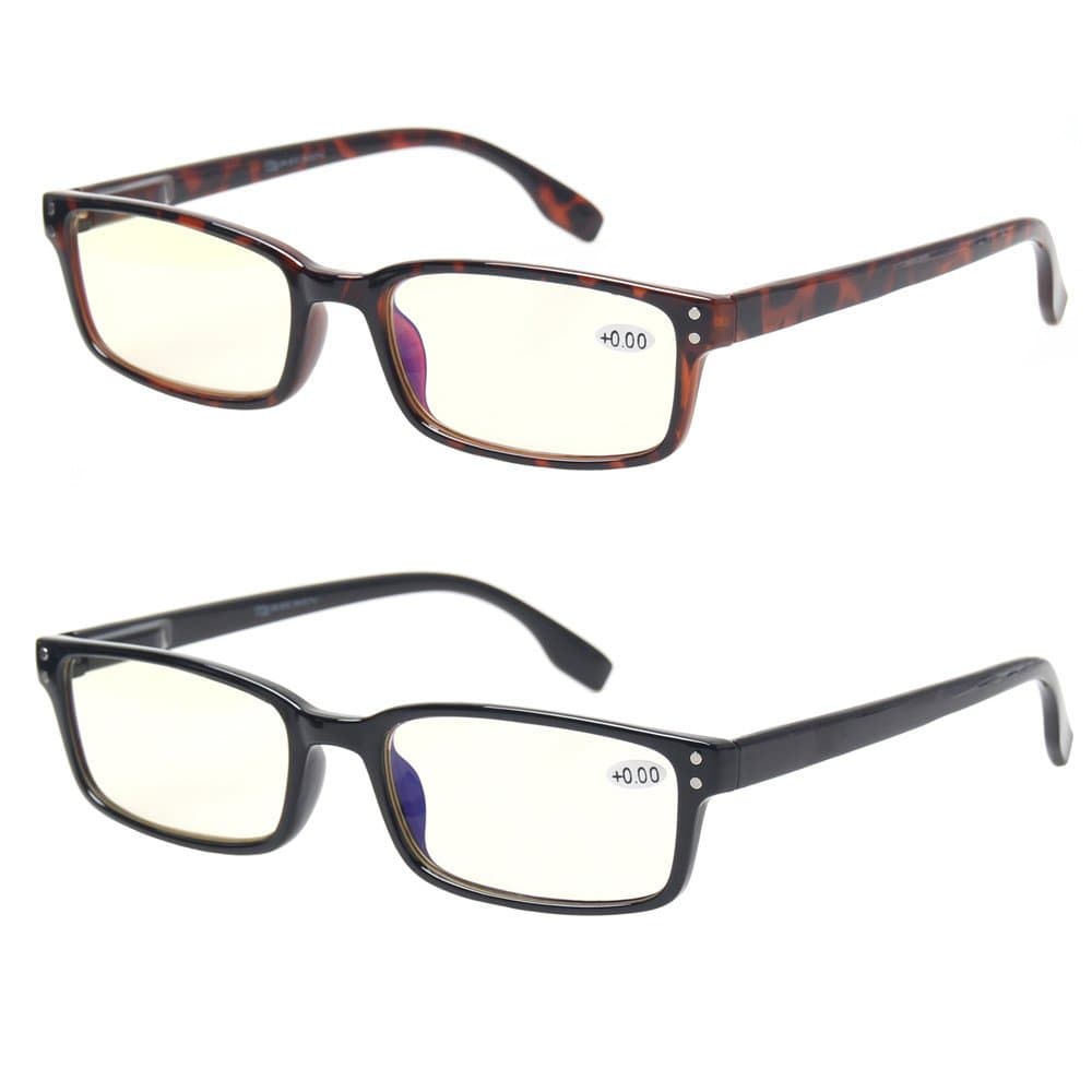 Kerecsen Computer Glasses 2 Pair UV Protection, Anti Blue Rays, Anti Glare and Scratch Resistant Computer Reading Glasses (Multicolor, 0.00, multiplier_x)