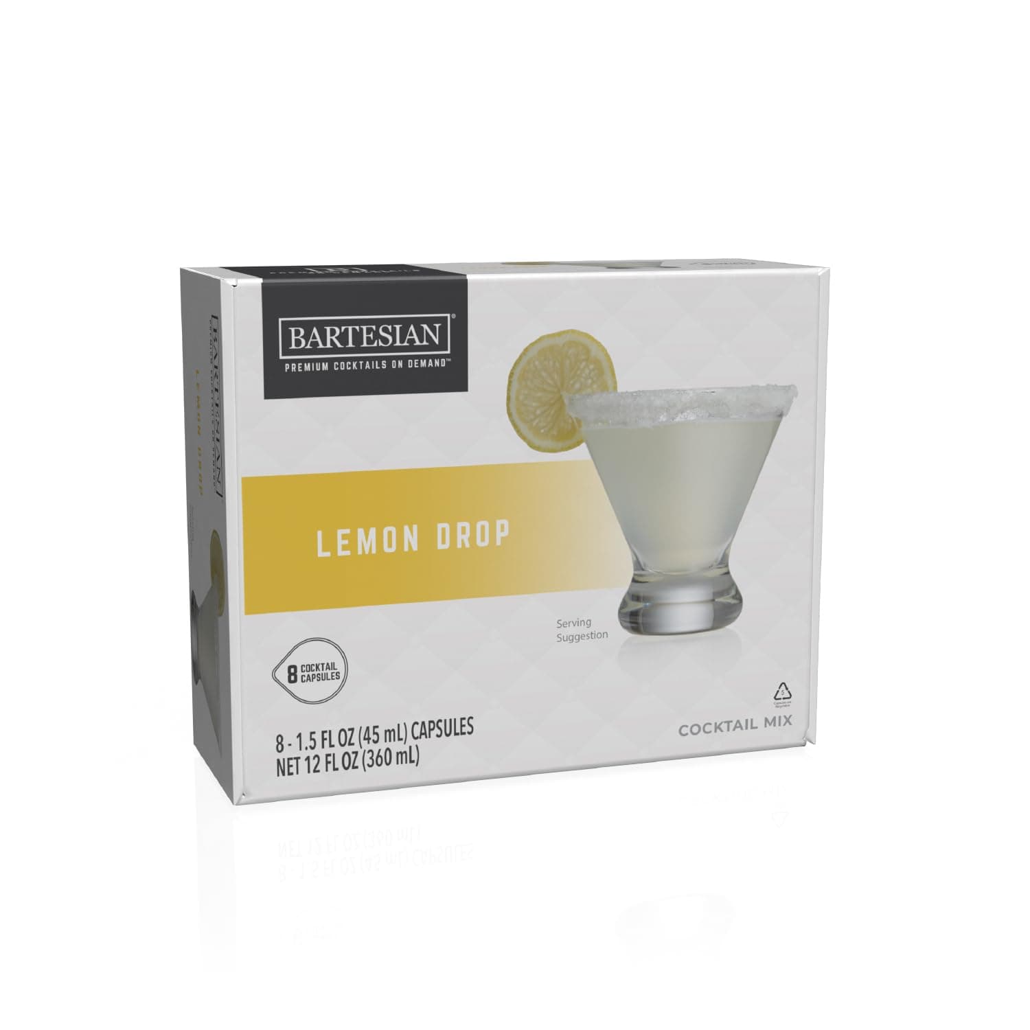 Bartesian Lemon Drop Cocktail Mixer Capsules for Cocktail Machine – Home Bar Mixology Cocktails Mix Pod Capsule Set to Use with The Bartesian Cocktail Drink Maker Machine – Pack of 8