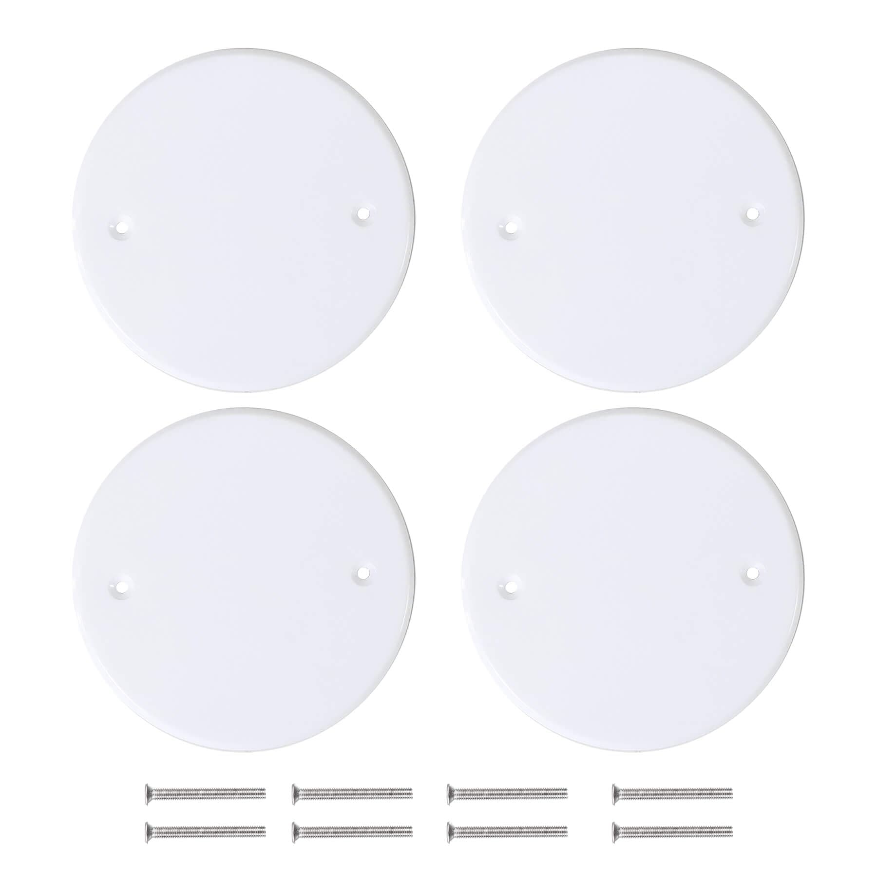 4PCS 5" Ceiling Cover Plate, Metal Plate Flat Round Electrical Cover, Round Electrical Box Cover, Ceiling Hole Cover, Screws Included, Hole Distance: 3.5"
