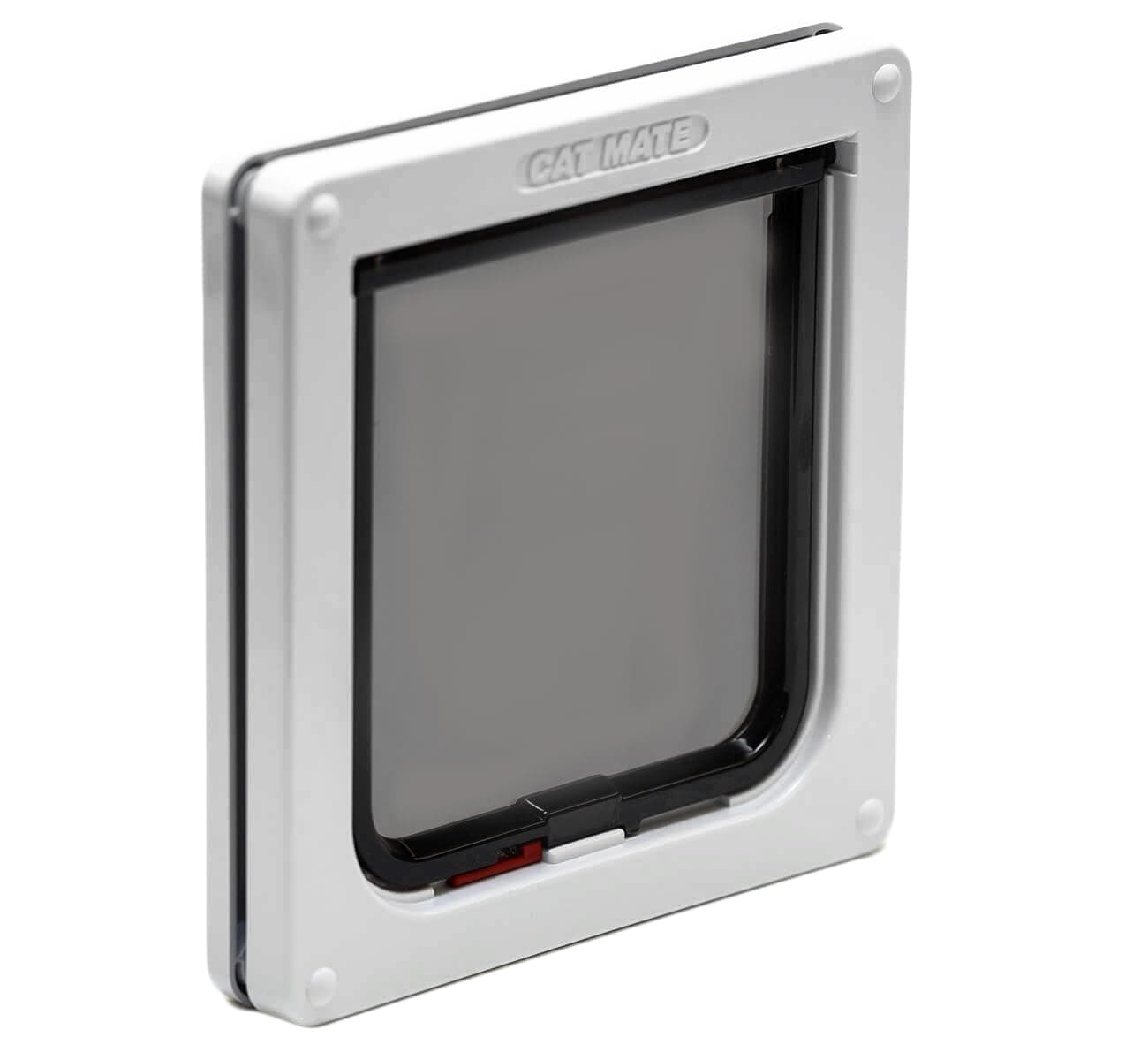 Cat Mate Lockable Cat Flap | Transparent Cat Flap | Tamper Proof | Weatherproof | White 192mm x 200mm