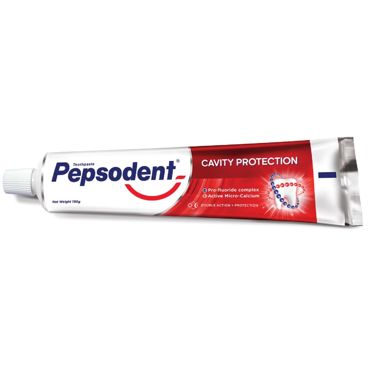Pepsodent Cavity Protection Toothpaste with Double Action| Contains Pro-Fluoride Complex & Active Micro Calcium| Maintains Oral Health & Prevents Cavities| Detects & Repair Small Cavities| 190 gm