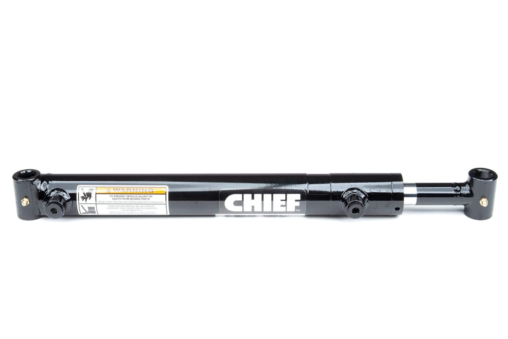 Chief LD Loader Welded Hydraulic Cylinder - Double Acting Cylinder for Light Duty Applications - 2.5” Bore, 23.5” Stroke, 3000 PSI, Retracted Length 34”, 57.5” Extended, 13440 lbs Column Load, SAE 8