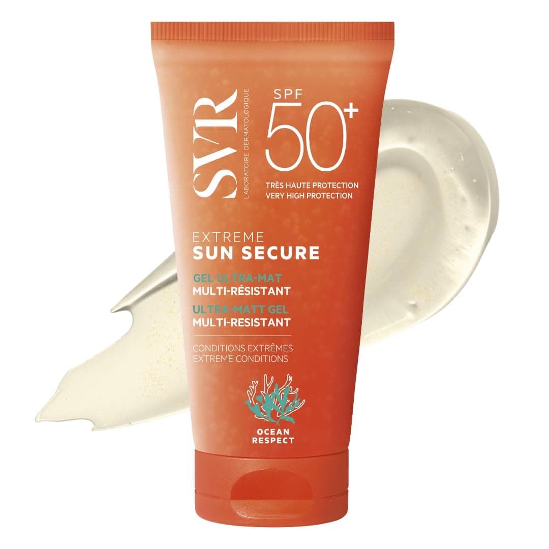 SUN SECURE Extreme Sunscreen SPF 50, Dry-Touch Matte Finish, Highly Sweat, Friction & Water-Resistant Face Gel for Sports, Reef-Safe, 50ml