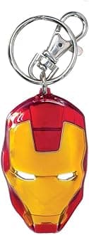 Marvel Iron Man Classic Face Color Pewter Keyring,Red, Yellow