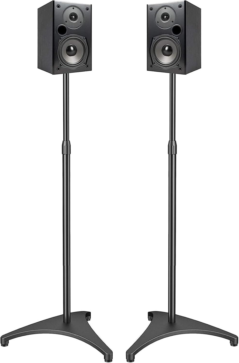 Speaker Stands Extend 30-45 Inch with Upgraded Cable Management, Hold Satellite, Small Bookshelf & Bluetooth Speakers up to 8lbs(i.e. Vizio, Polk, Bose, JBL, Sony & Samsung) -1 Pair
