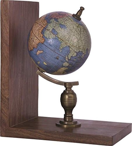 Batela Globe Bookend, Brass, Multicolour, 17 x 27 x 23 cm