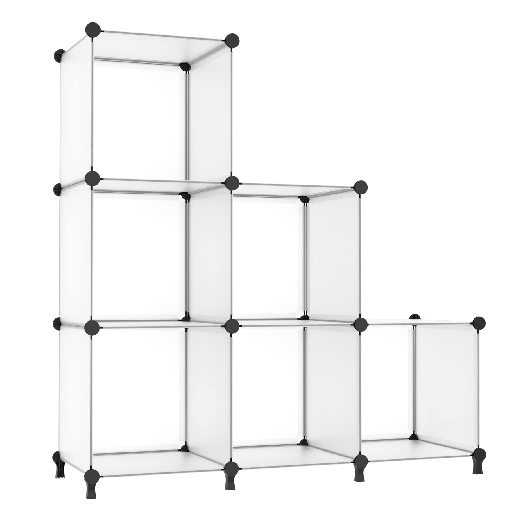 AWTATOS Closet Organizer 6 Cube Closet Storage Shelves DIY Stackable Clothes Storage Organizer Shelving for Closet Bedroom, Home, Translucent