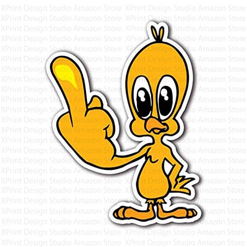 Chick Flipping The Bird Middle Finger Sticker