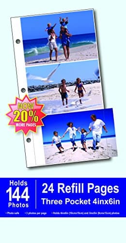 Genuine Burnes 3-up refills for 4x6 prints in ring bound albums by Burnes Our price is for 2 units - 4x6