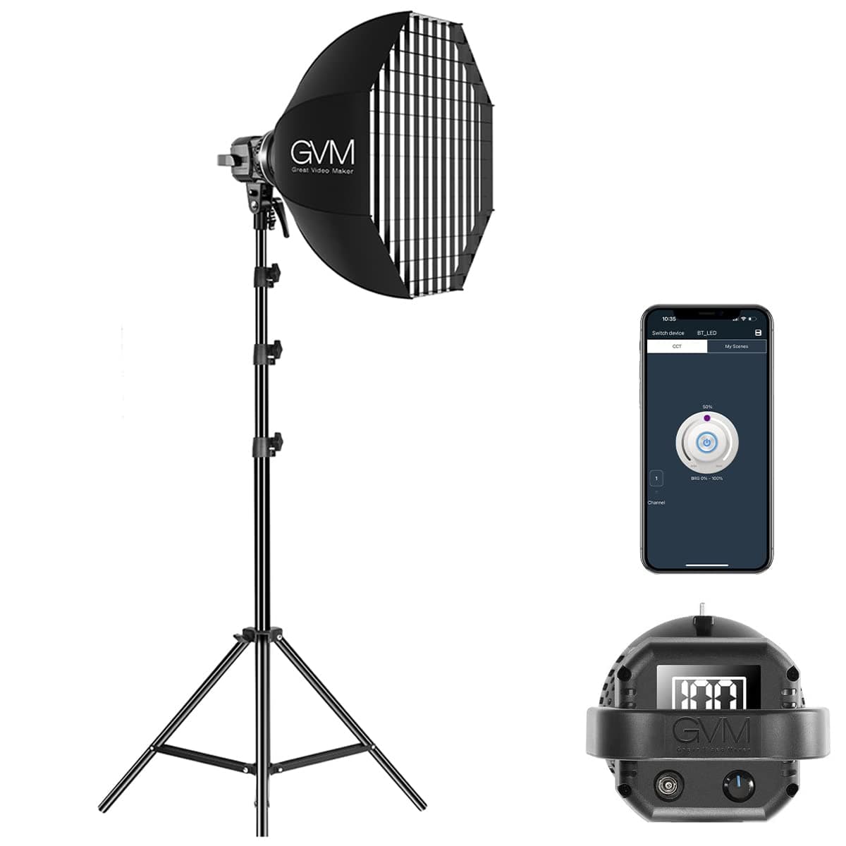 80W Photo Studio Lighting Kit, LED Light with Bowen Mount 23.6" Softbox, Tripod Stand, Continuous Output Daylight 5600K Lights for Photography
