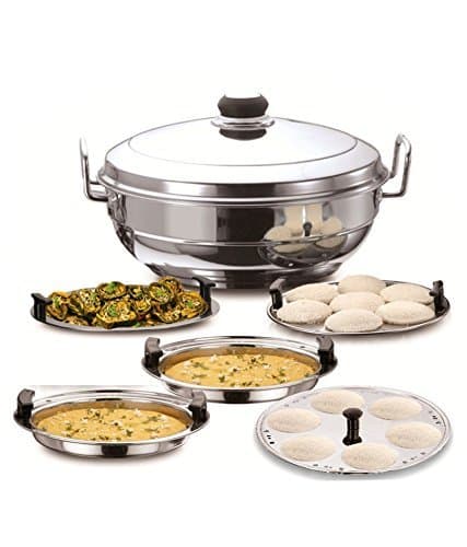 Plain Bottom IDLY Cooker IDLY Maker Multi KADAI Multi KADHAI IDLI Cooker IDLI Maker 4IN1