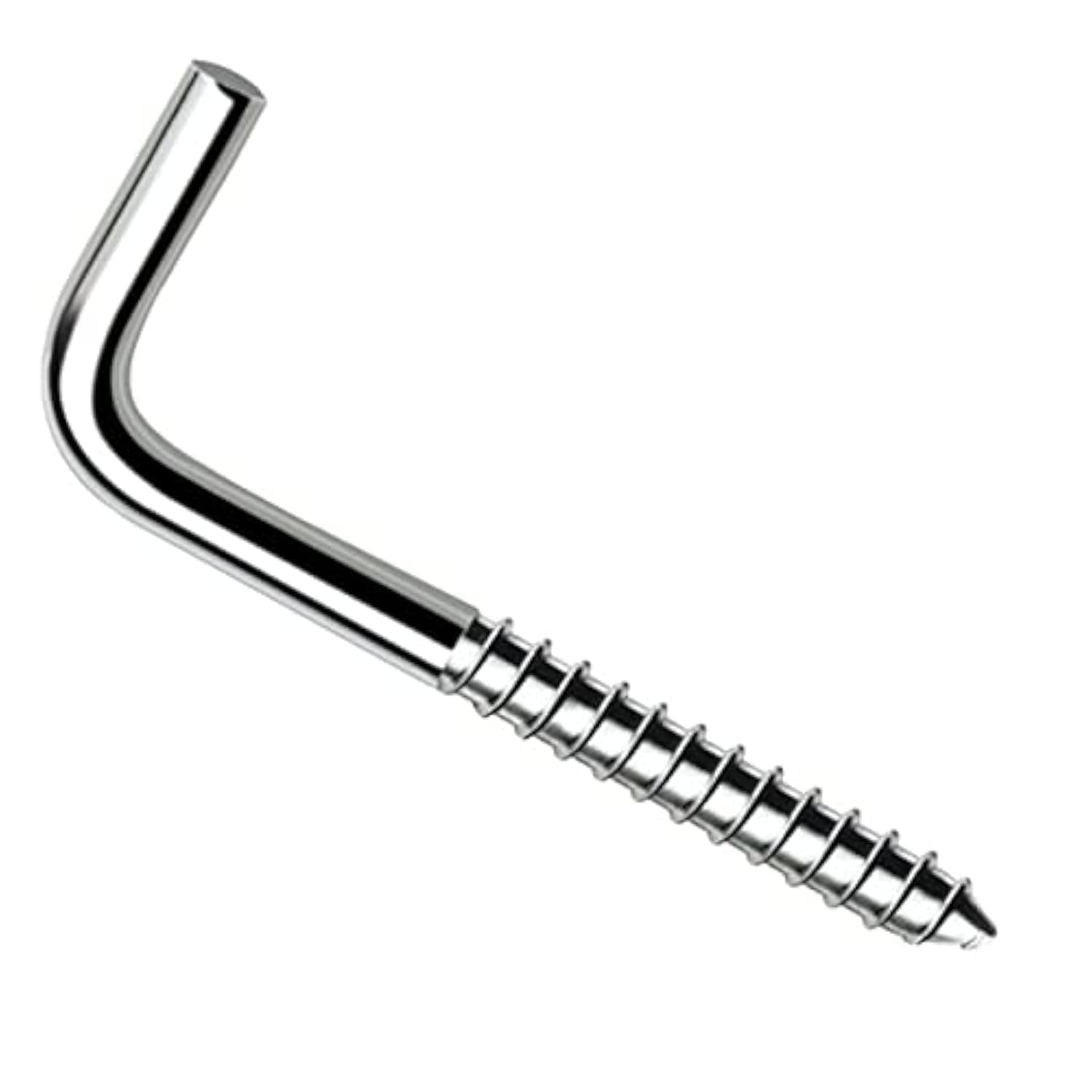 Keple 35mm L Shaped Hook Screws Right Angle Screws (Pack of 50) Zinc Plated Self Tapping 90 Degre Bend Wood Screw, Dresser, Cloth Dryer Square Hooks, Shouldered Wall Hanger, Cup, Picture Hook 4x35 mm