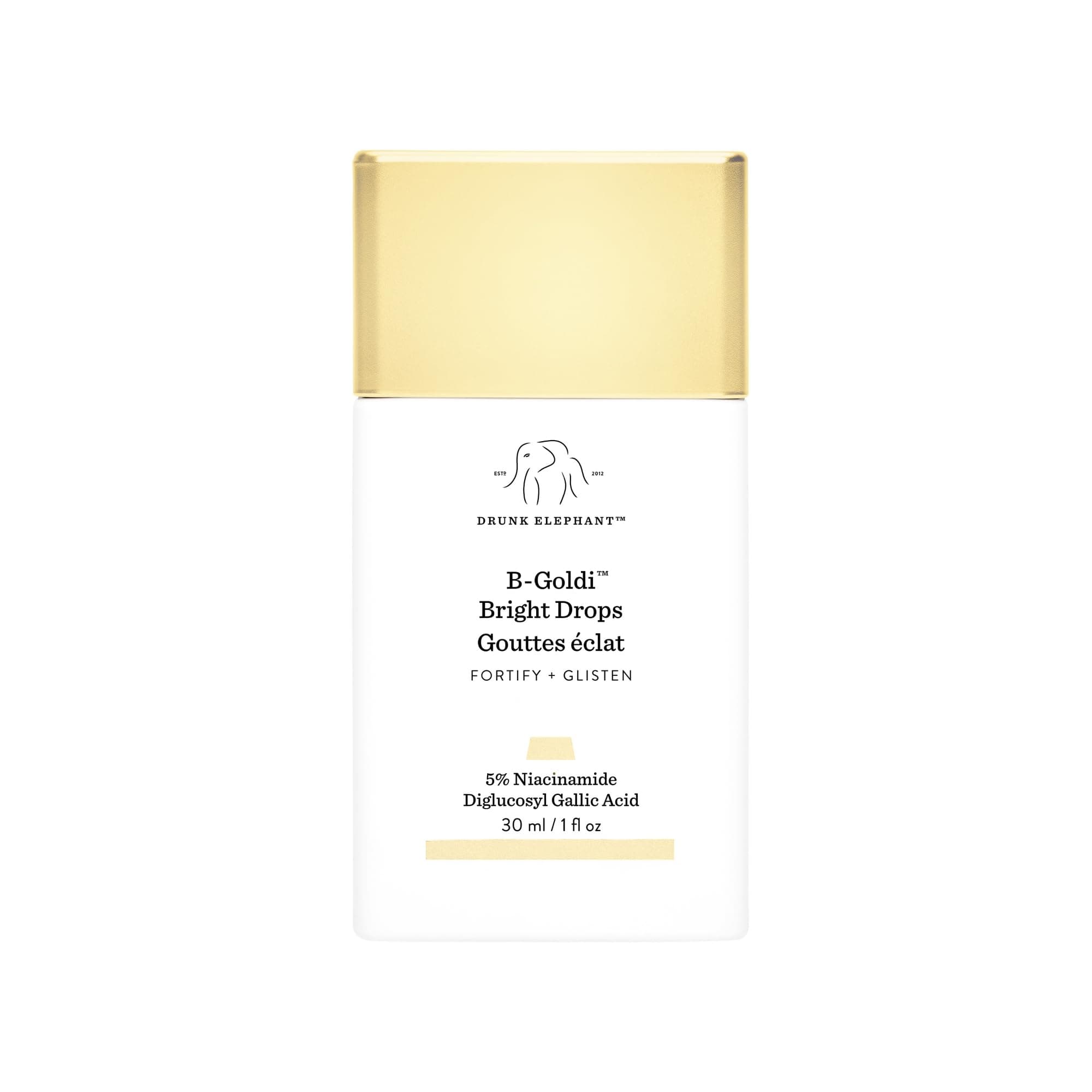 - Drunk Elephant B-Goldi Bright Drops - 30 ml/1 fl oz - Illuminating Color Serum Drops - Clean Clinical Skincare - Cruelty-Free - Dermatologist-Tested - Free of Essential Oils, Silicones, and Fragrance