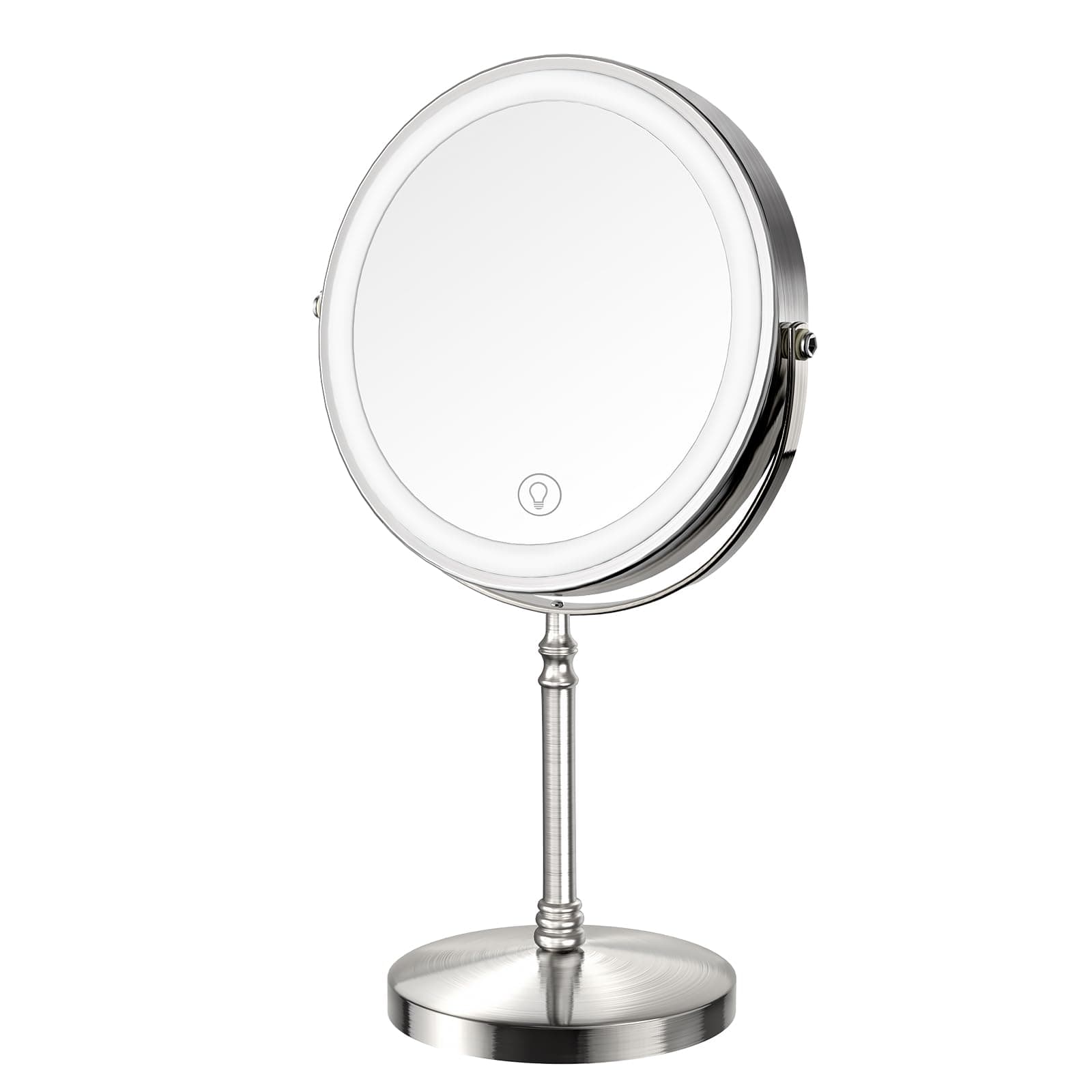 DEIOVWXS Makeup Mirror, 3000mAh Rechargeable Double-Sided Magnifying Vanity Mirror with 3 Colors, 1X/10X, 360° Rotation, Adjustable Brightness, Gifts for Mom, Women,Wife, Girls, Dorm Room Essential