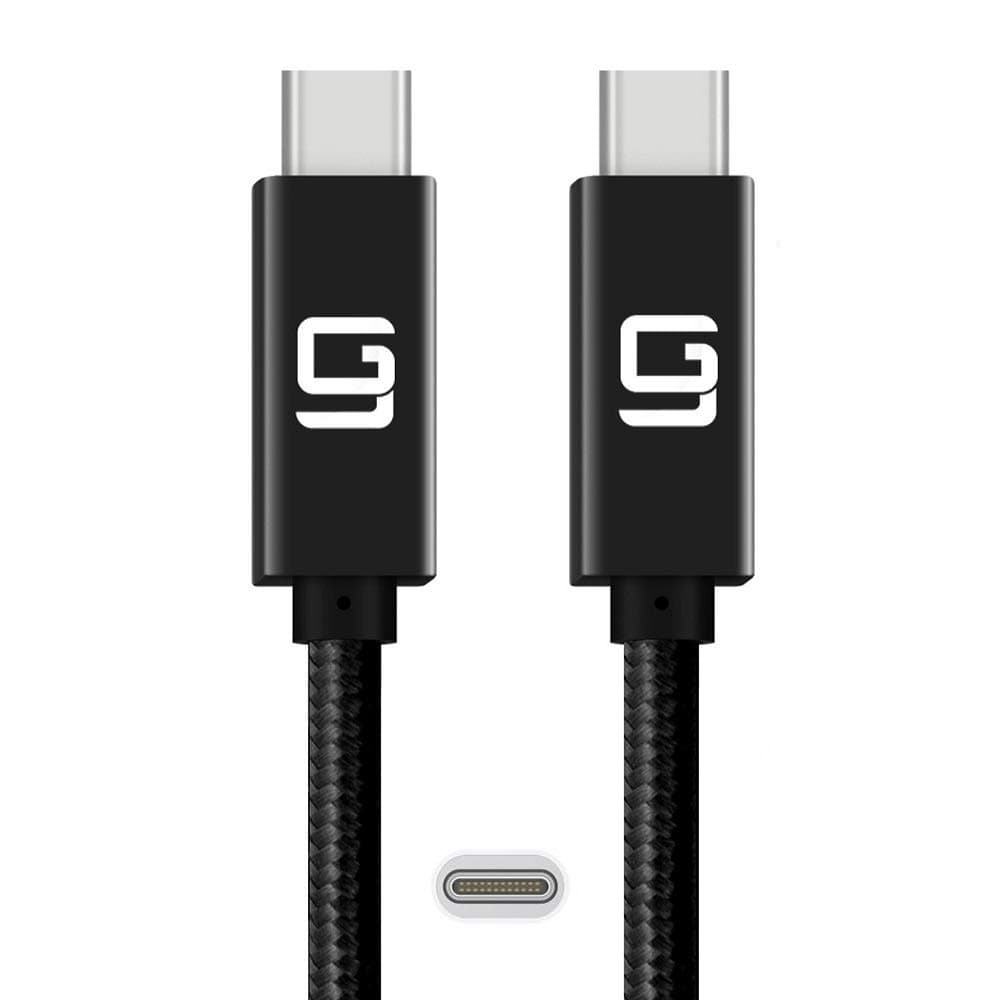 GodSpin USB-C to USB-C Cable (20Gbps) SuperSpeed [Certified] USB Type-C to USB Type-C 100W Power (USB 3.1 & 3.2 Compatible) Nylon Braided Dual 4k or Single 5k @60hz Display (6.6ft/20Gbps)
