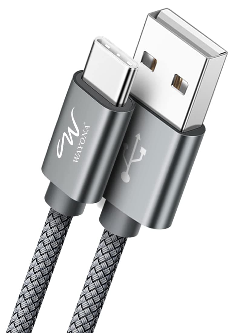 Wayona USB Type C 65W Fast Charger Cable Fast Charging USB C Data Cable Compatible for Samsung Galaxy S10e S10 S9 S8 Plus S10+, Note 10 Note 9 S22,S20,M31s,M40 (3 FT Pack of 1, Grey)