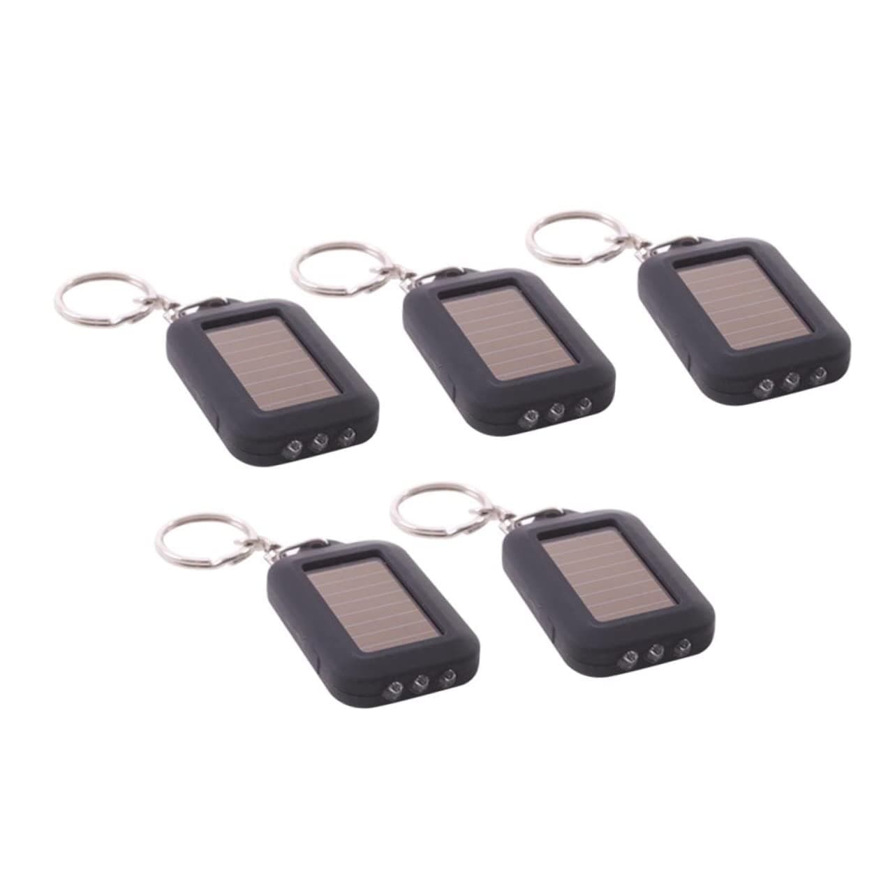 5 Pcs High Lumens Mini Keychain Flashlight Portable Solar Charging Led Keychain Lights for Camping Hiking and Fishing Convenient and Handy Design