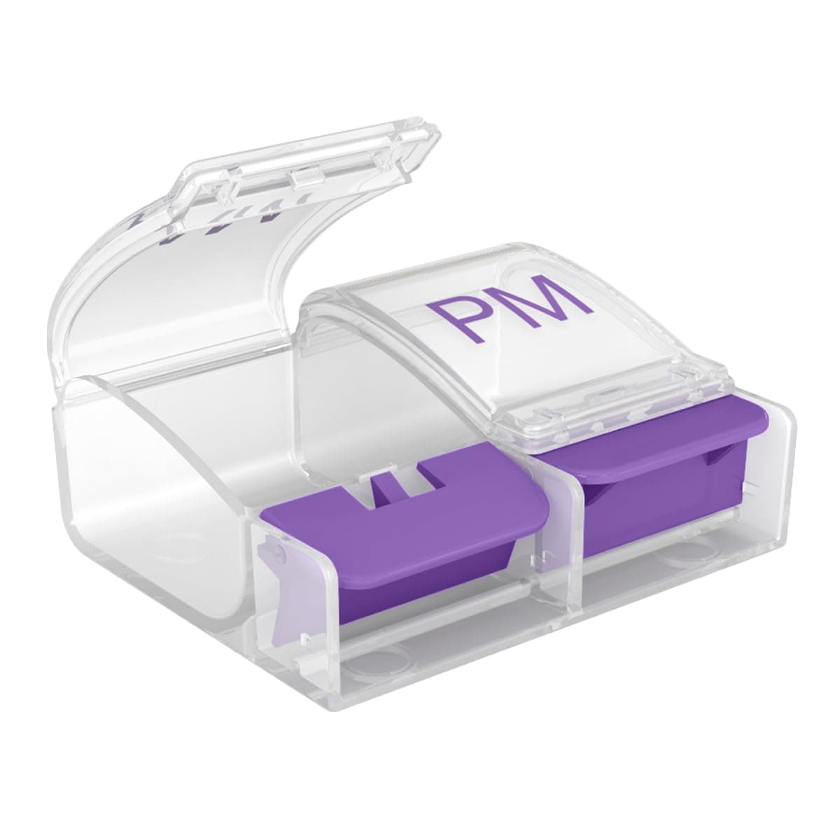 EZY DOSE Daily Push Button Pill Case, Medicine Planner, Vitamin Organiser Box, 2 Times a Day, AM/PM Large Compartments, Arthritis Friendly, Clear Lids, Colour May Vary, BPA Free