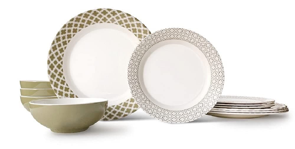 12-Piece Melamine Dinnerware Set - Service for 4 (Goldgrass)