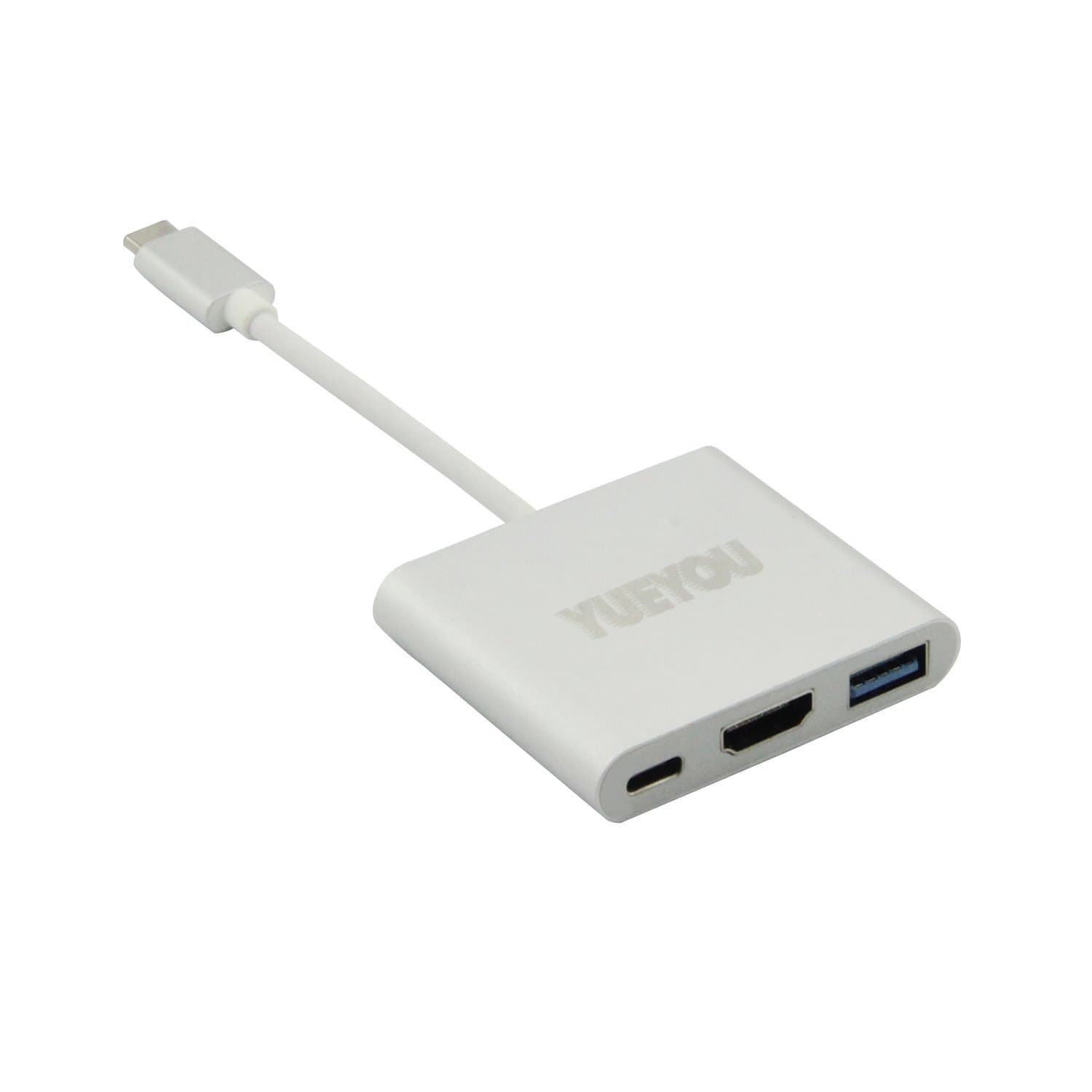 YUEYOU USB Type C to HDMI 4K Adapter/USB-C Digital AV Multiport Adapter/Type C USB 3.1 Hub USB-C to USB 3.0 Hub/USB-C Female Charger for Apple New MacBook Google Chromebook Pixel,Linux,Mac,Windows