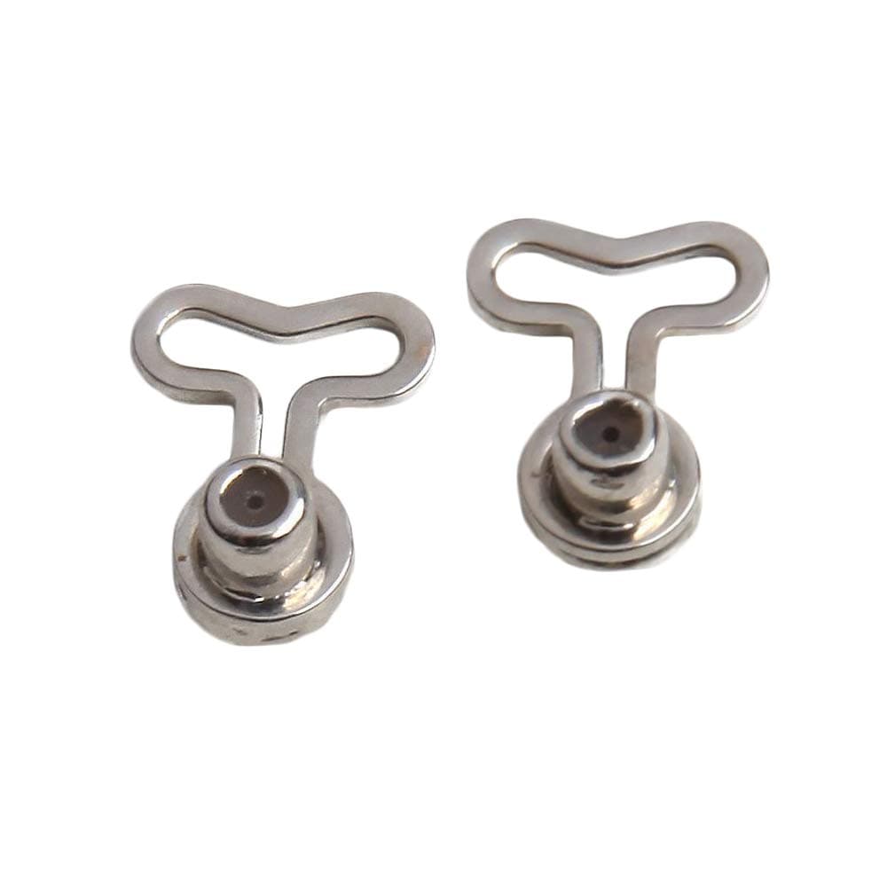 Earrs T-Backs Pierced Ear Lobe Earring Lifts Support for Post/Stud Earrings (Silver)
