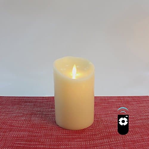 Ulive Real-Flame Effect LED Candle, Vanilla Scented, Battery Operated with Timer, Free Remote Control, Ivory White (3.5''x5'')