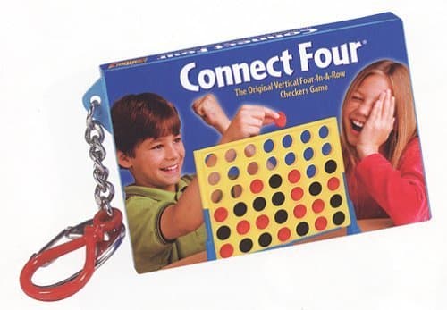 Connect Four Real Mini Game Box, Board, and Pieces Keychain